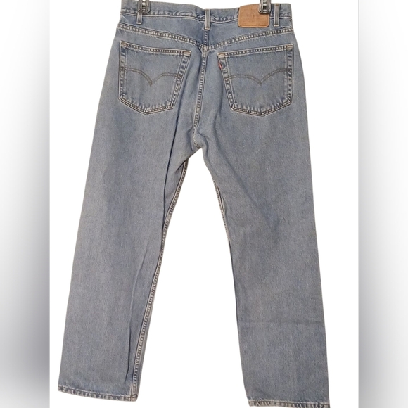 Levis  Mens 505 Jeans 38x30 Blue Denim Straight Leg,Red Tag Vintage, Medium Wash - Picture 6 of 10